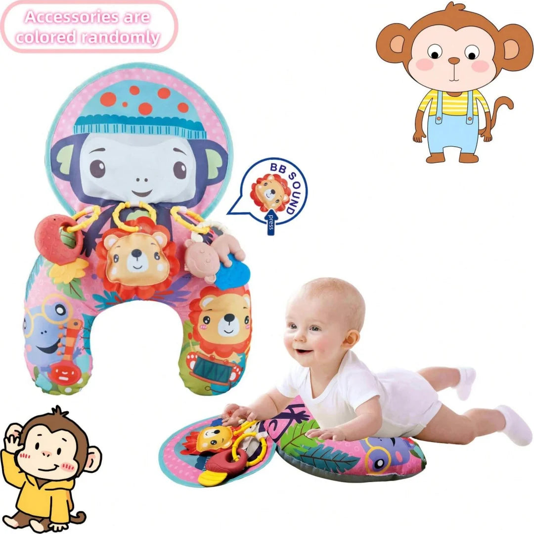 Baby Tummy Time Pillow with Rattle Toys