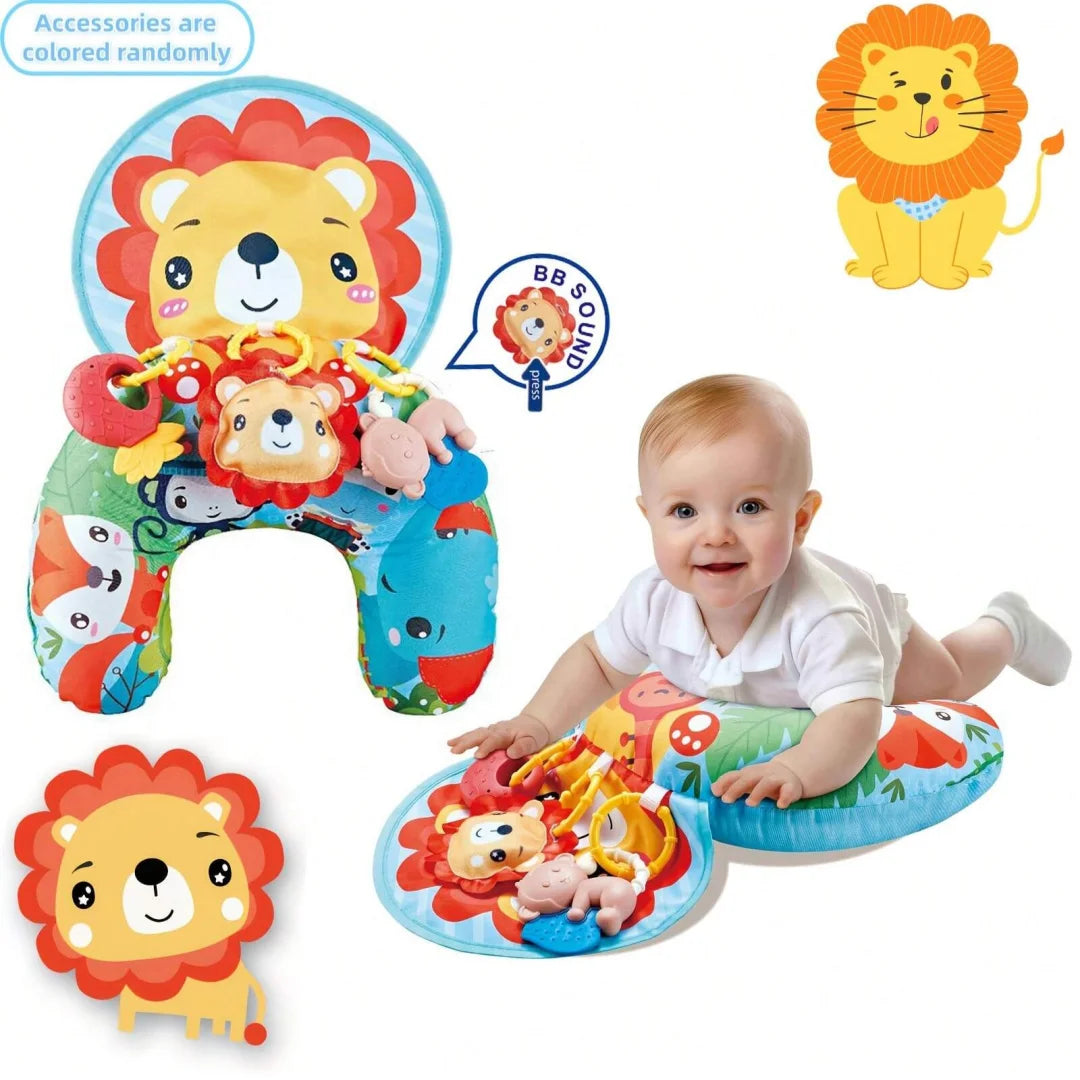 Baby Tummy Time Pillow with Rattle Toys